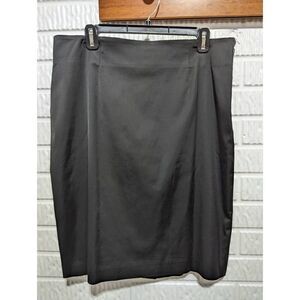 Ann Taylor Women's Black Dressy Side Zip Knee Length A-line Skirt Size 14